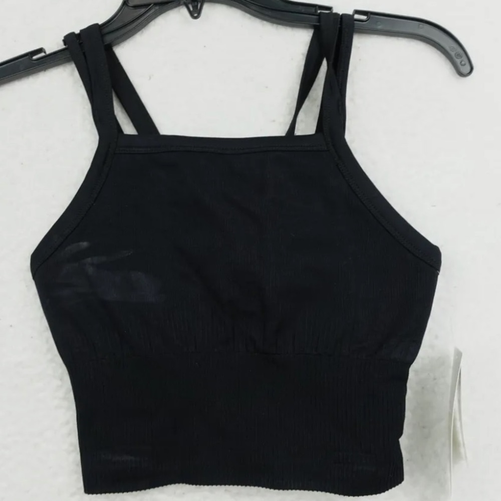 Z by Zella Sports Bra Small Black Activewear Stretch Pullover Strappy longline